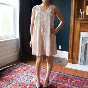 LOFT Crushed Velvet Swing Dress pink NWT